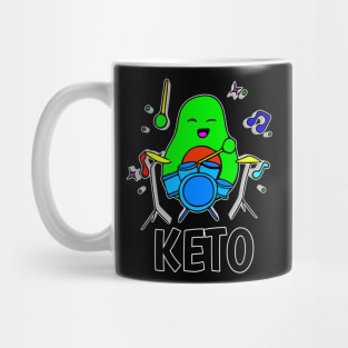 Keto - Funny Avocado Cute Clipart Veggies - Musical Beats Drummer Mug